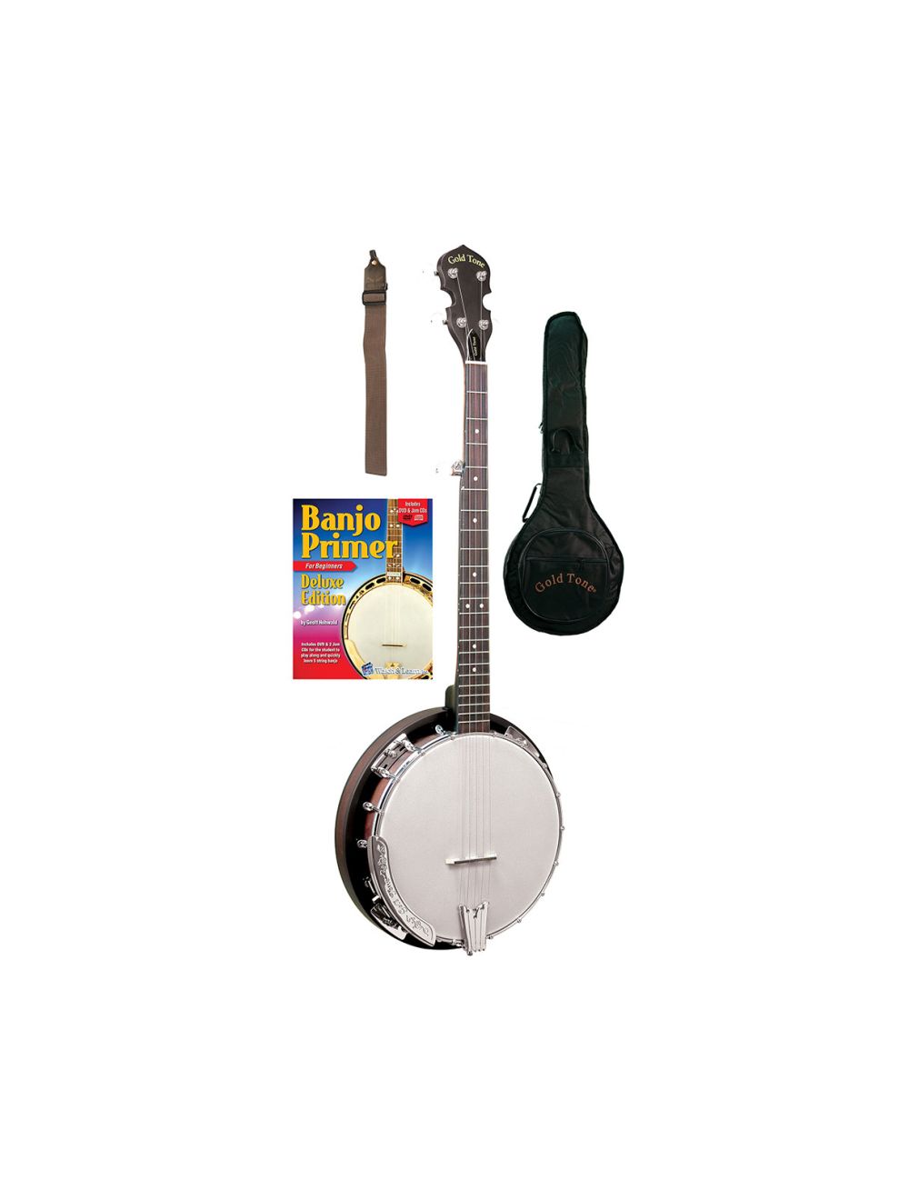 Gold Tone CC-BG Left Handed Beginners Bluegrass Banjo Package