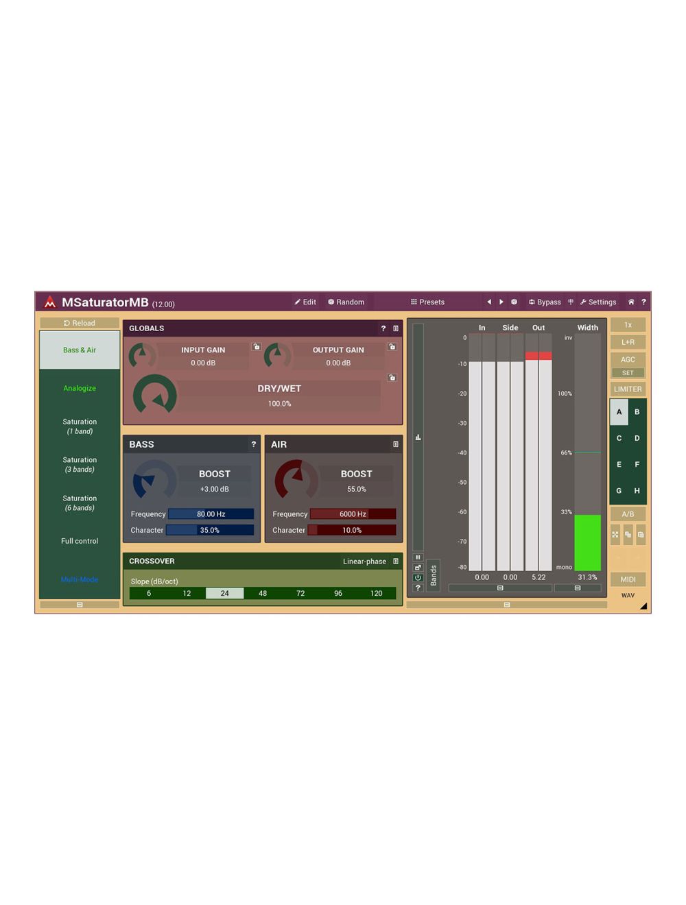 Melda MSaturatorMB Powerful Distortion & Harmonic Generator