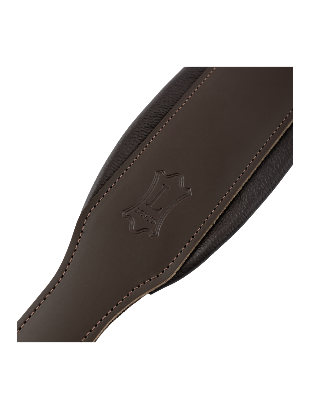 Levy's Amped Leather Series Acoustic Leather Guitar Strap - Dark Brown