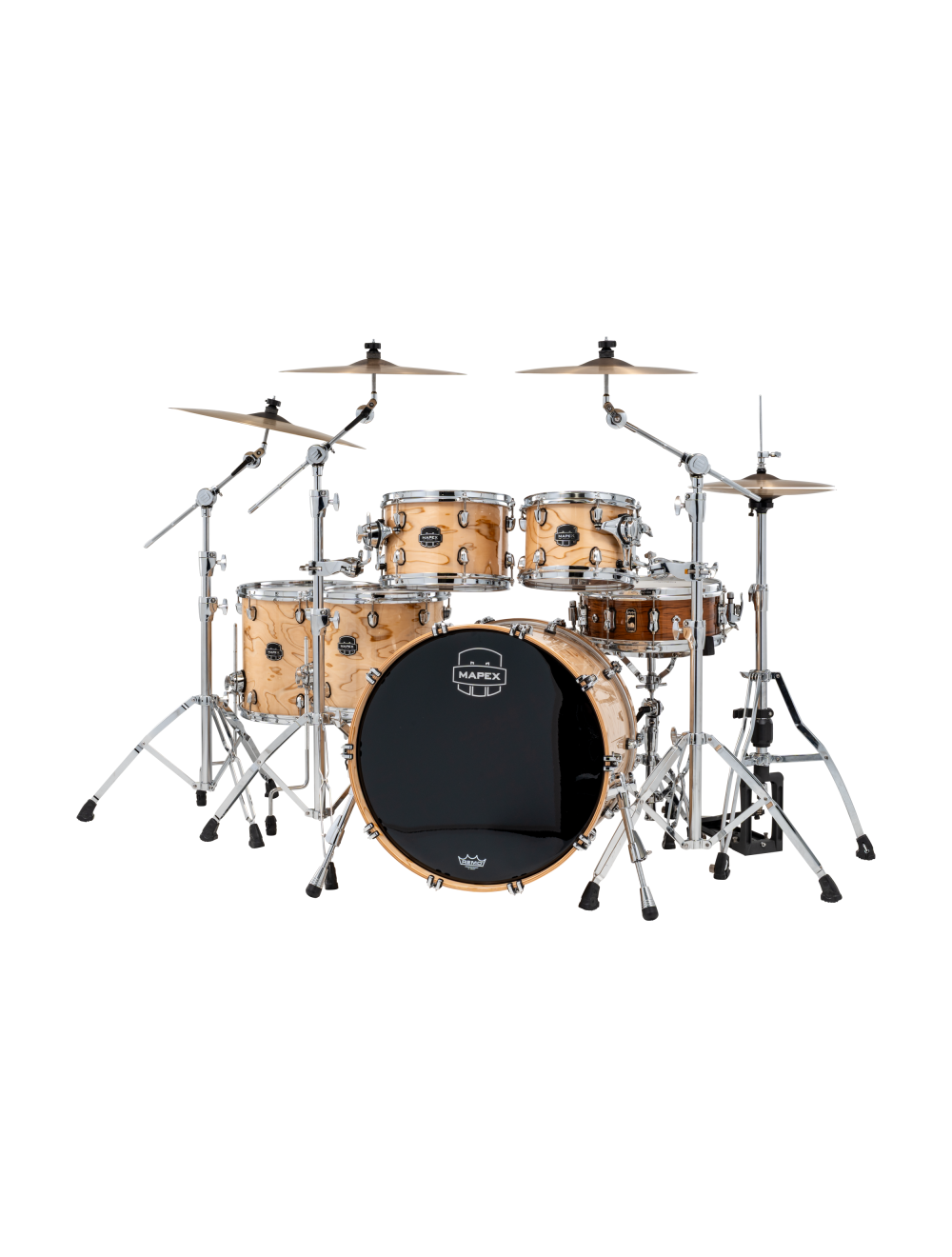 Mapex Saturn VI Studioease 5-Piece Shell Pack w/22" Kick - Exotic Natural Burl
