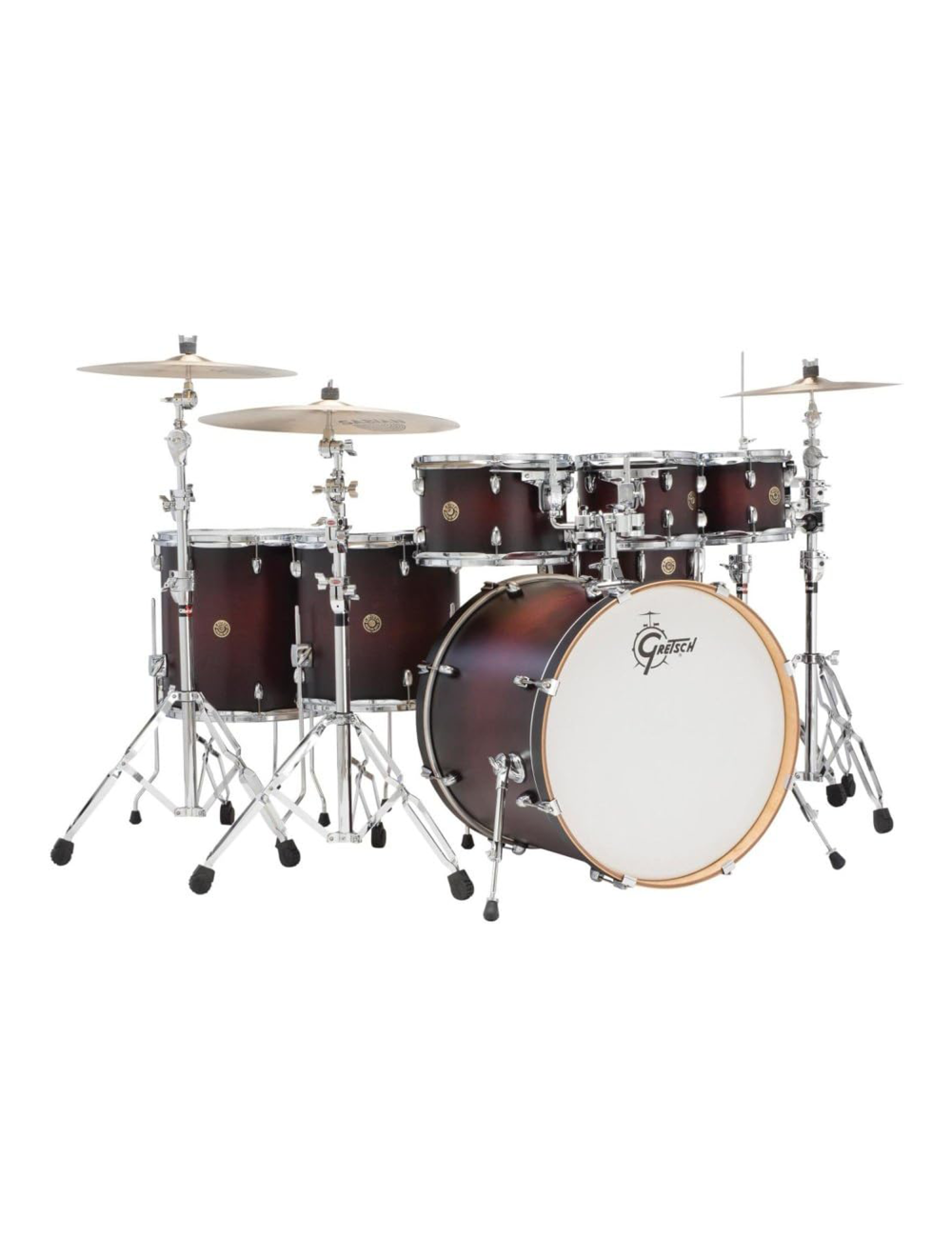 Gretsch Catalina Maple 7-Piece Shell Pack w/22" Kick - Satin Deep Cherry Burst