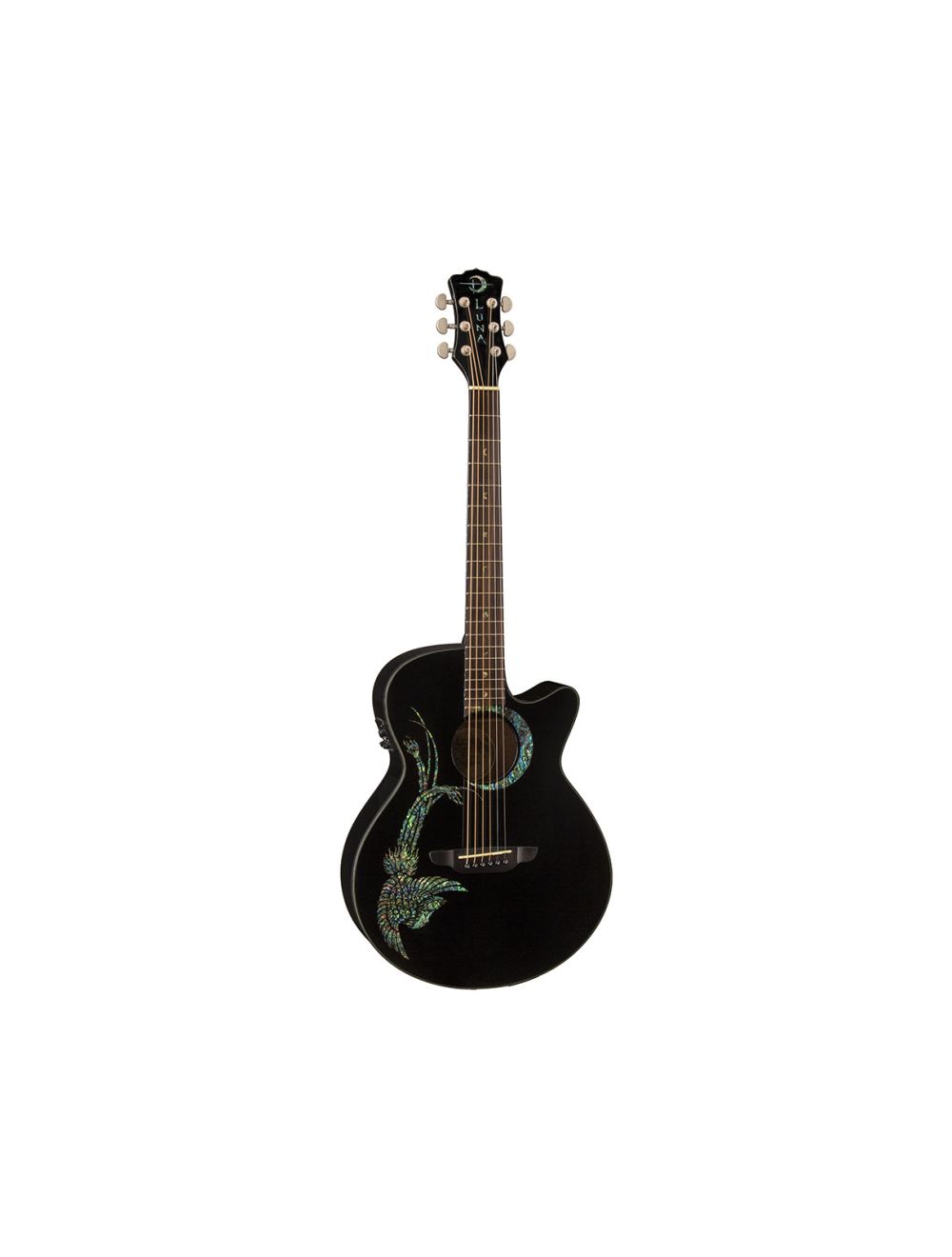 Luna Fauna Phoenix Acoustic/Electric Guitar - Black - Open Box