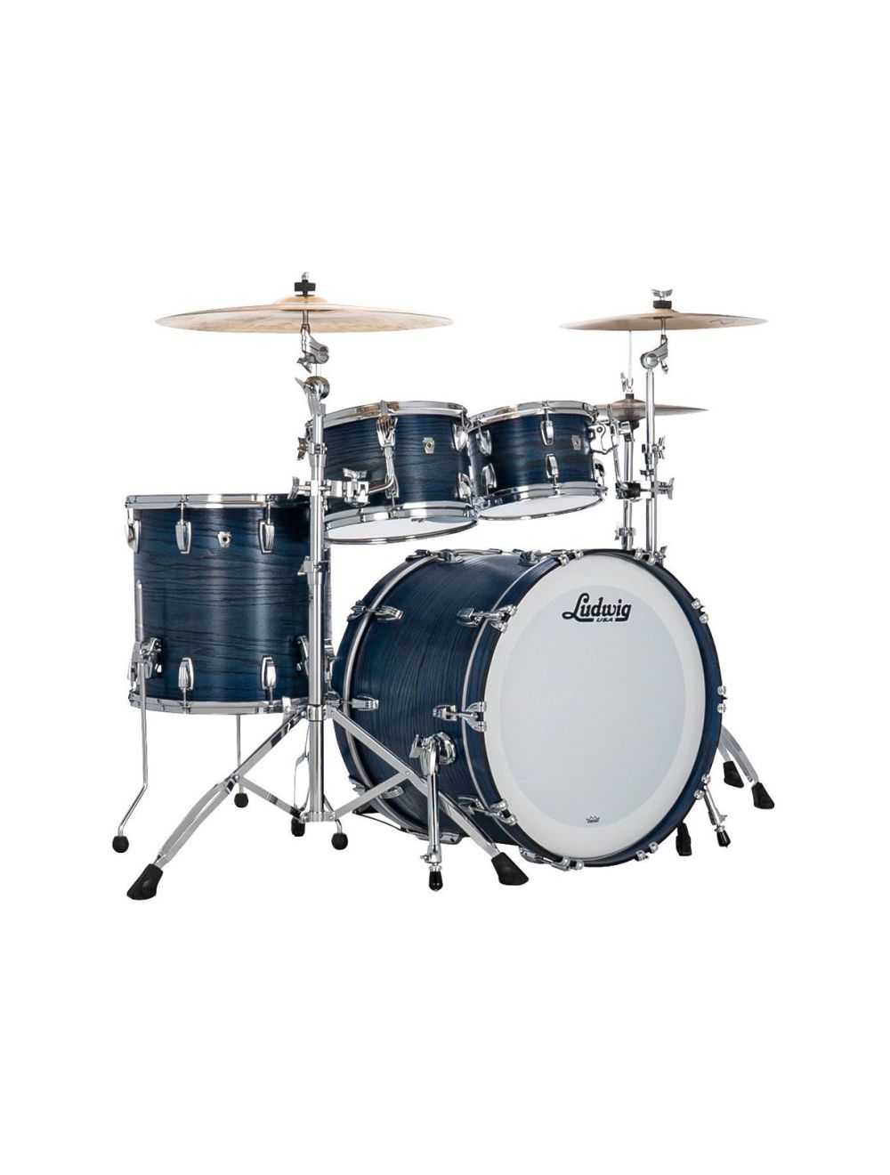 Ludwig Classic Oak Studio 4-pc Shell Pack w/22" Kick - Blue Burst