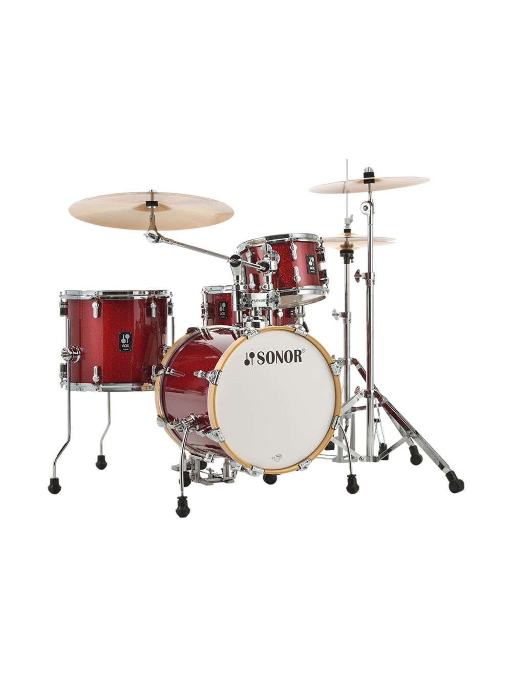 Sonor AQX Jungle 4-pc Shell Pack w/ 16" Kick - Red Moon Sparkle