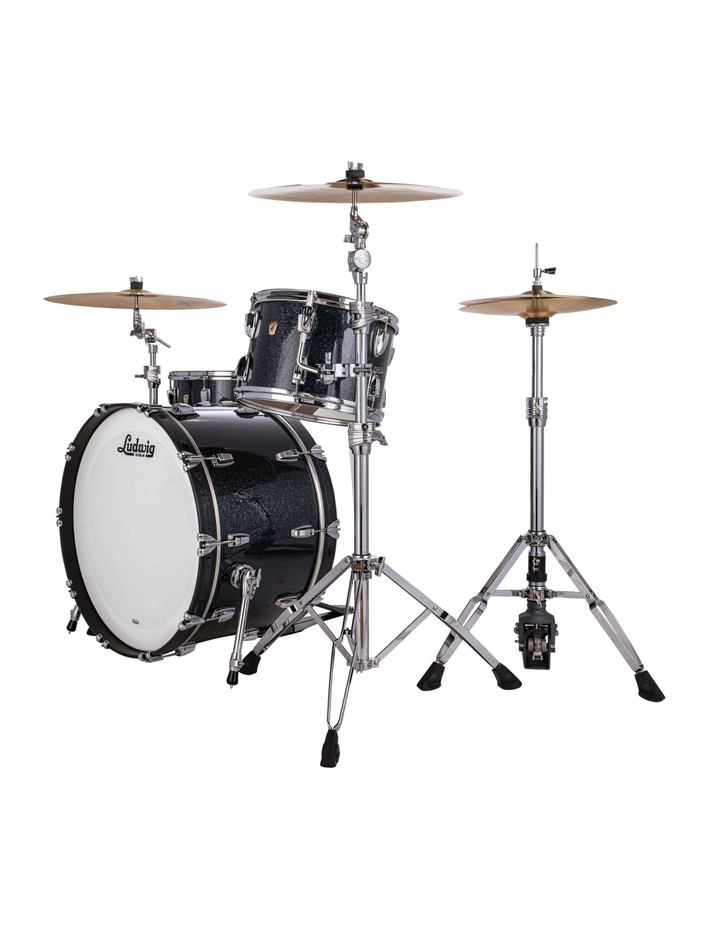 Ludwig Classic Maple Pro Beat 3-pc Shell Pack w/24" Kick - Hybrid Black Sparkle
