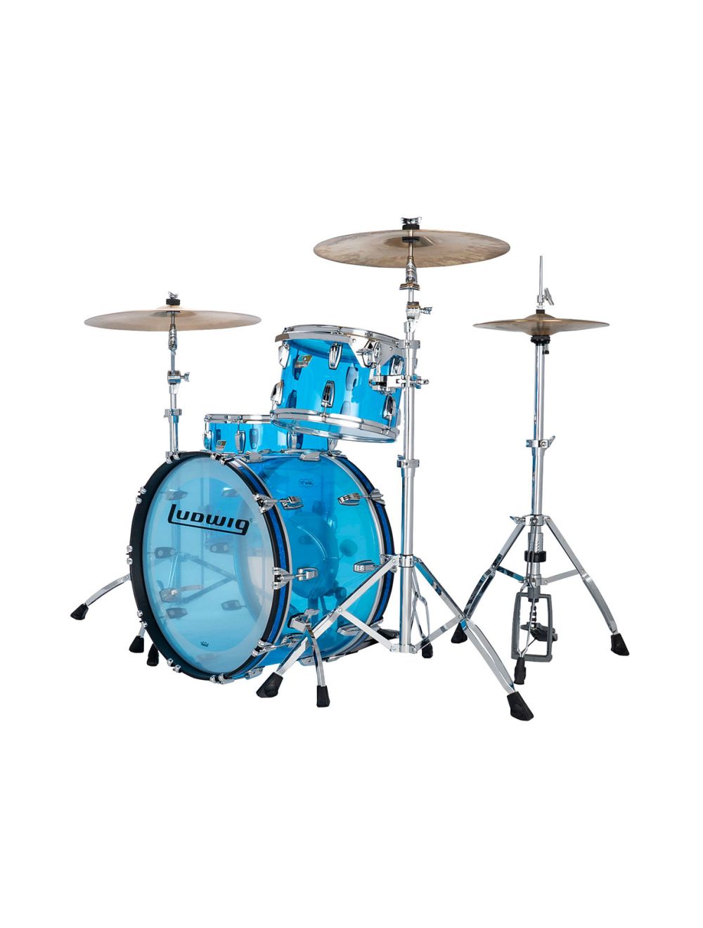 Ludwig Vistalite Fab 3pc Shell Pack w/ 22" Kick - Blue