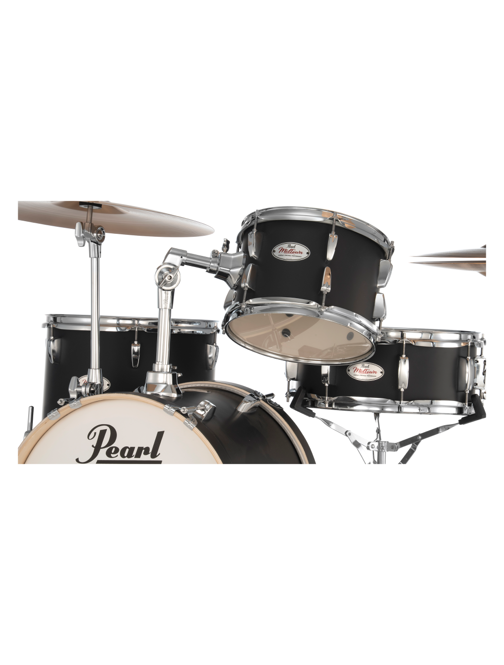 Pearl Midtown 4-piece Shell Pack w/16" Kick + Hardware - Matte Asphalt Black