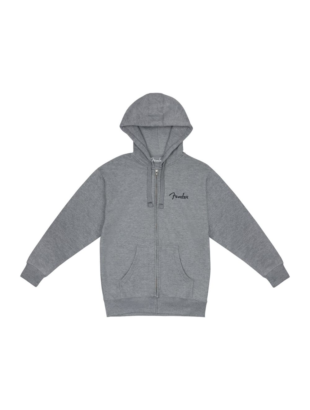 Fender Spaghetti Small Logo Zip Front Hoodie, Athletic Gray, S