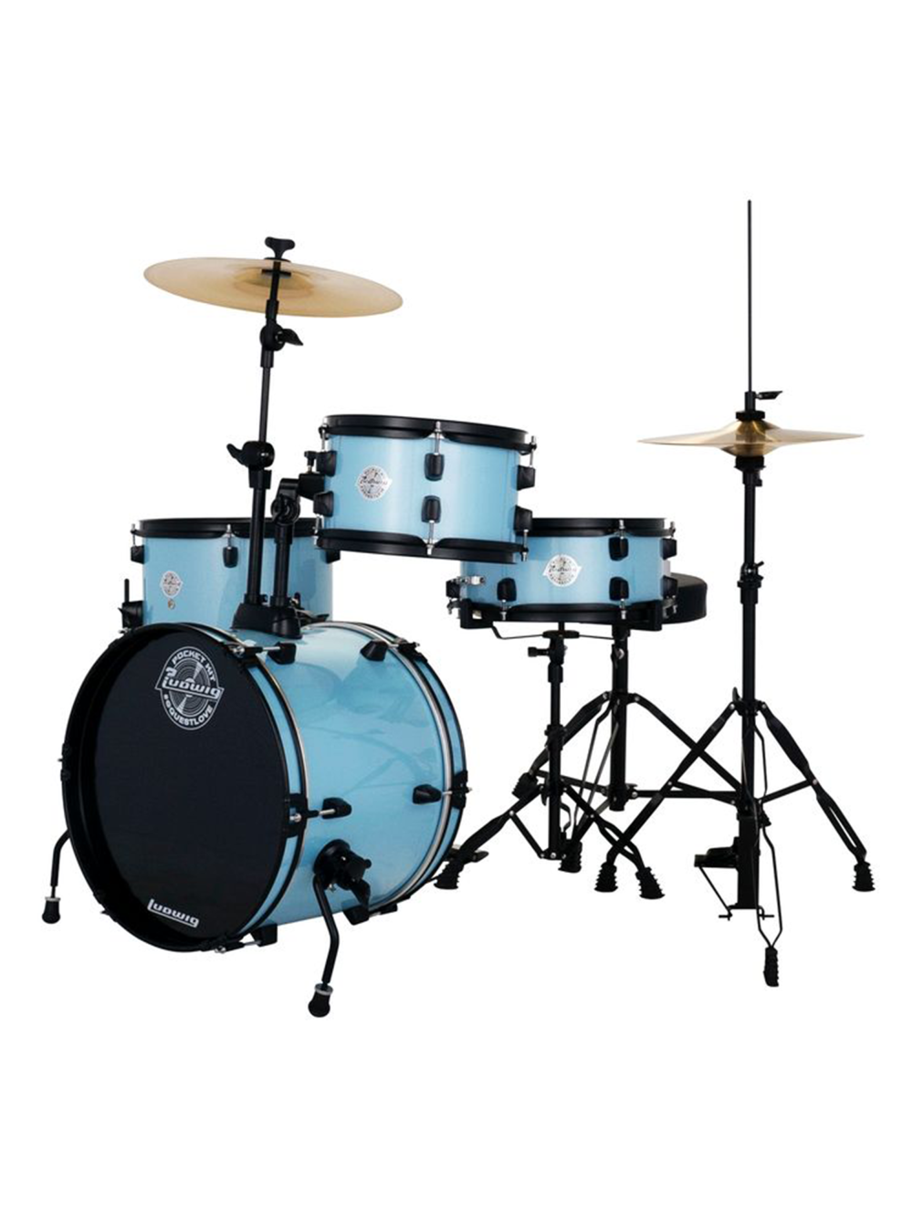 Ludwig Pocket Kit 4-Piece Shell Pack w/16" Kick - Crystal Blue Sparkle