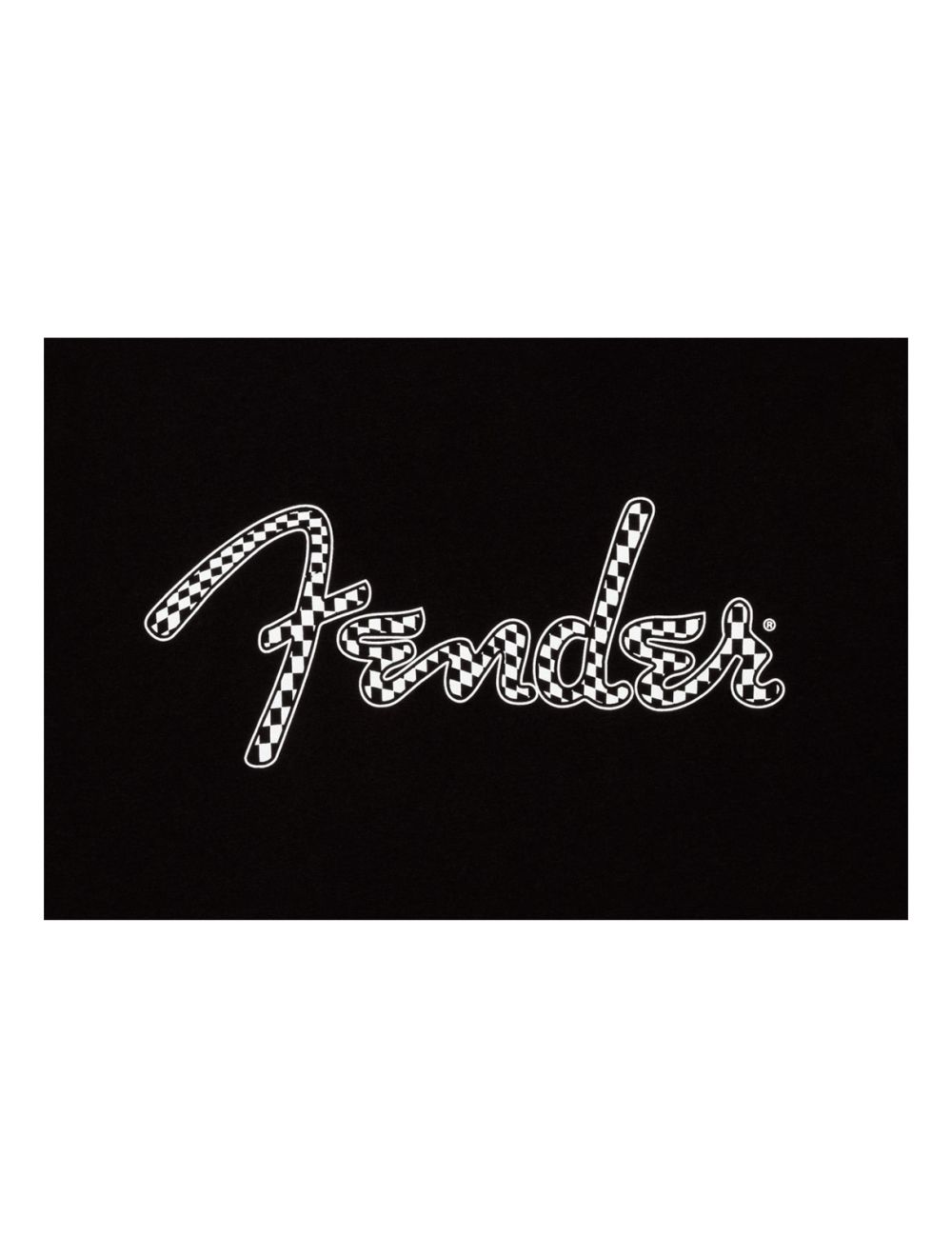 Fender Spaghetti Wavy Checker Logo Tee - Black - XL