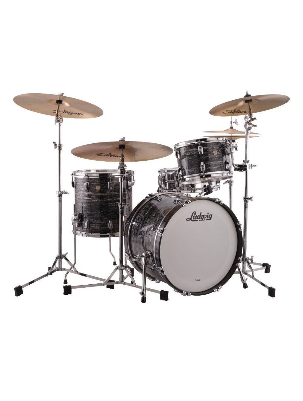 Ludwig Classic Maple Downbeat 3-pc Shell Pack w/20" Kick Vint. Black Oyster - Used