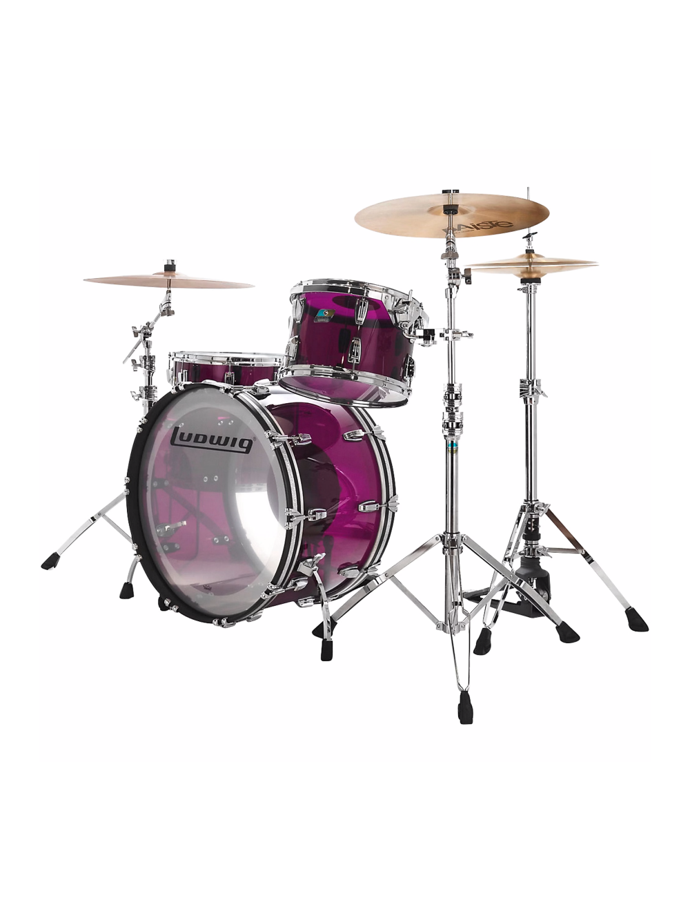 Ludwig Vistalite Pro Beat 3-pc Shell Pack w/24" Kick - Purple