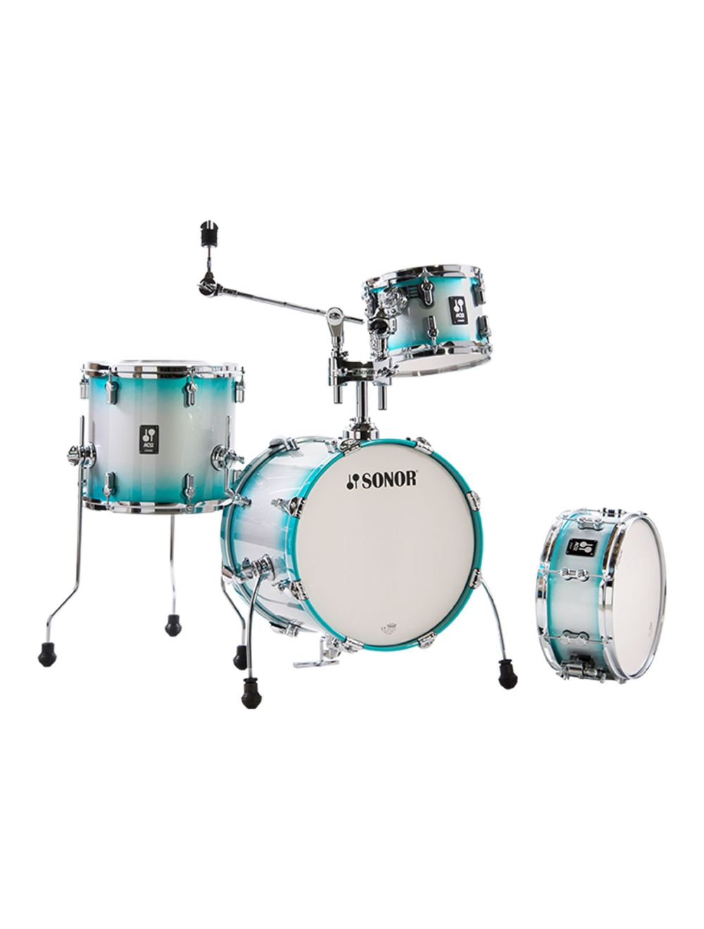 Sonor AQ2 Maple Safari 4-pc Shell Pack w/ 16" Kick - Aqua Silver Burst