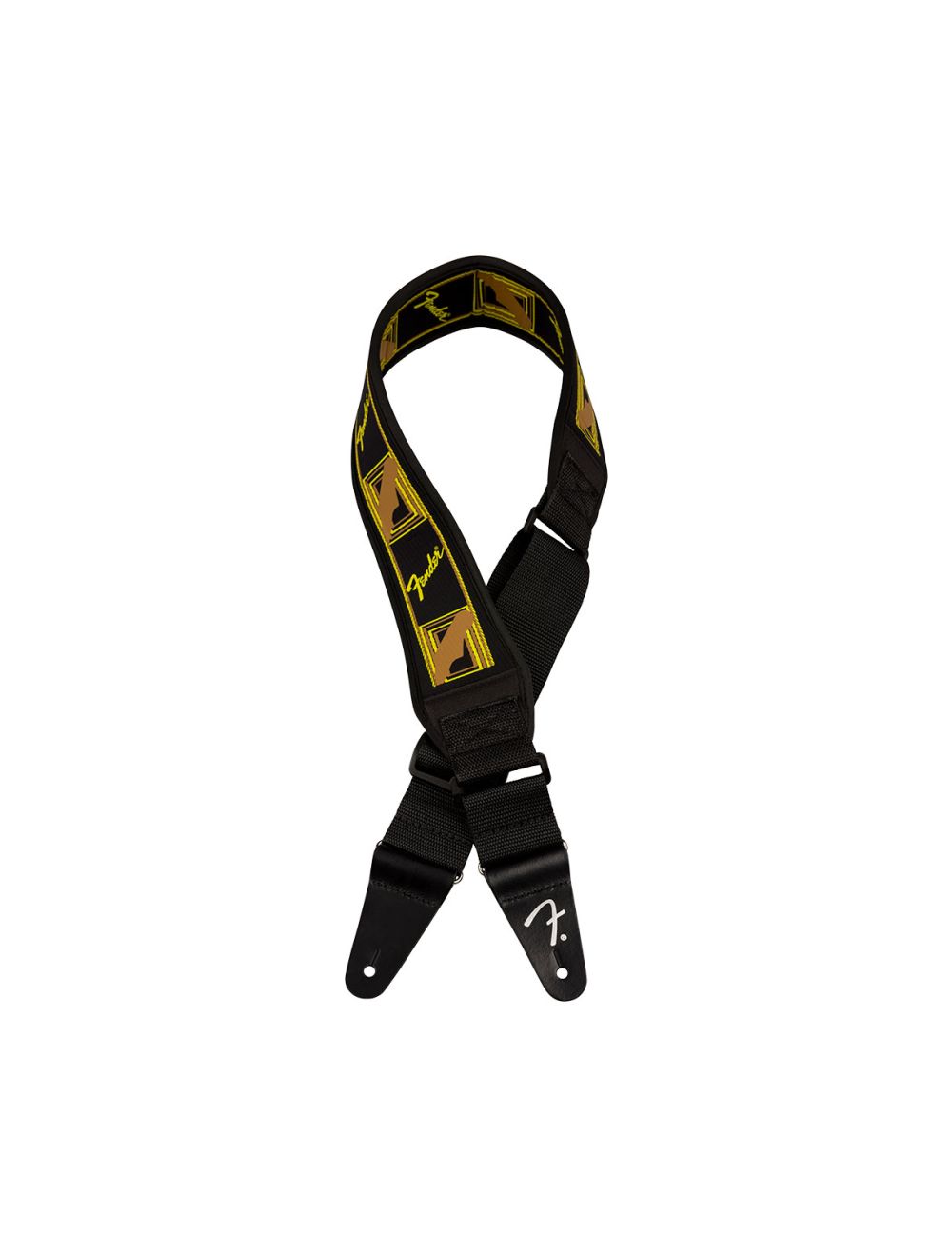 Fender Swell Neoprene Guitar Strap - Black/Yellow/Brown Mono
