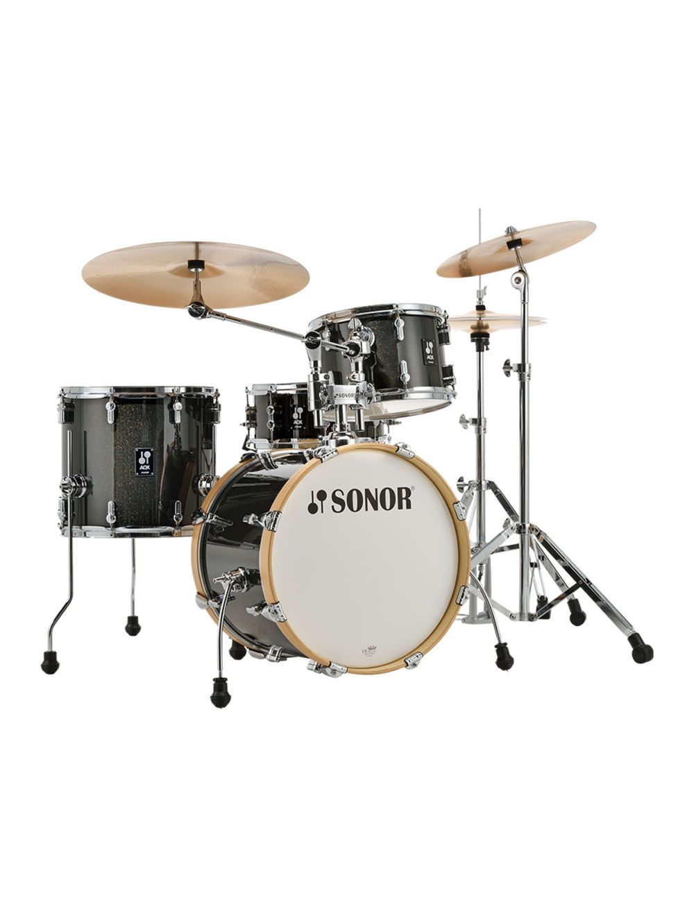 Sonor AQX Jazz 4-pc Shell Pack w/ 18" Kick - Black Midnight Sparkle - Open Box
