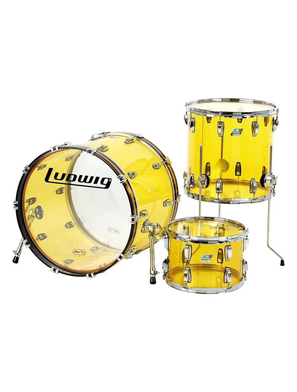 Ludwig Vistalite Pro Beat 3pc Shell Pack w/ 24" Kick - Yellow
