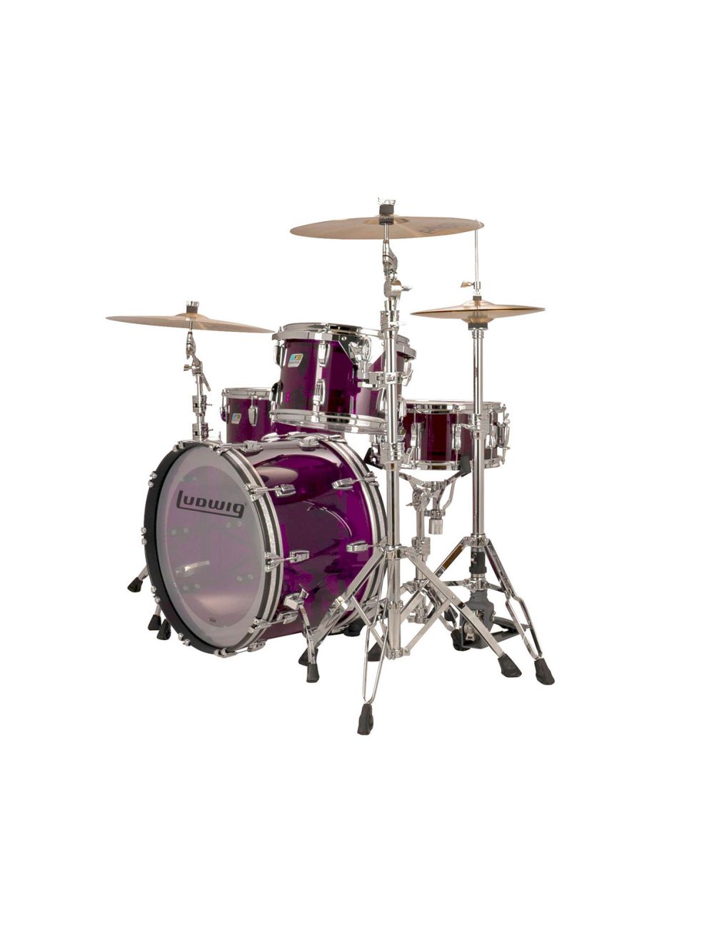 Ludwig Vistalite Fab 3-pc Shell Pack w/22" Kick - Purple