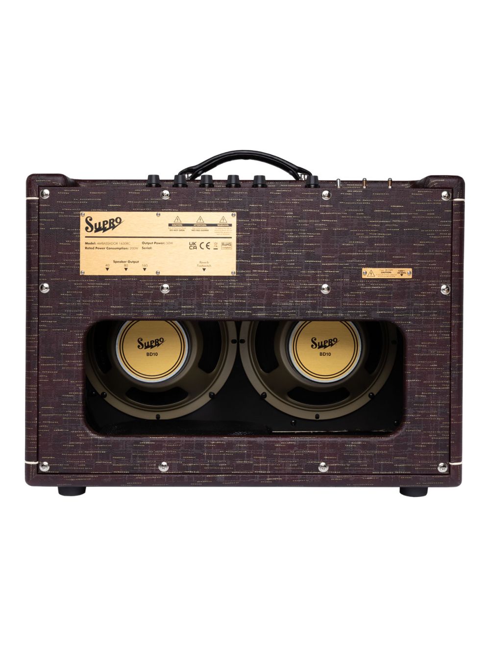 Supro Ambassador 2x10" 35/50-Watt Tube Combo Amp - Burgundy Gold