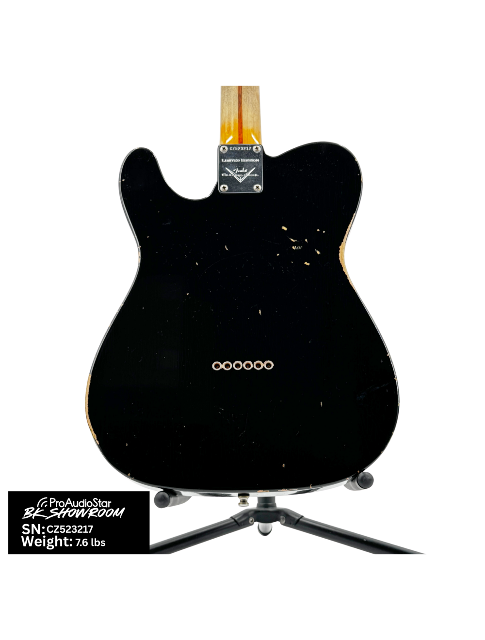 Used Fender Custom Shop Caballo Tono Telecaster - Black w/OHSC