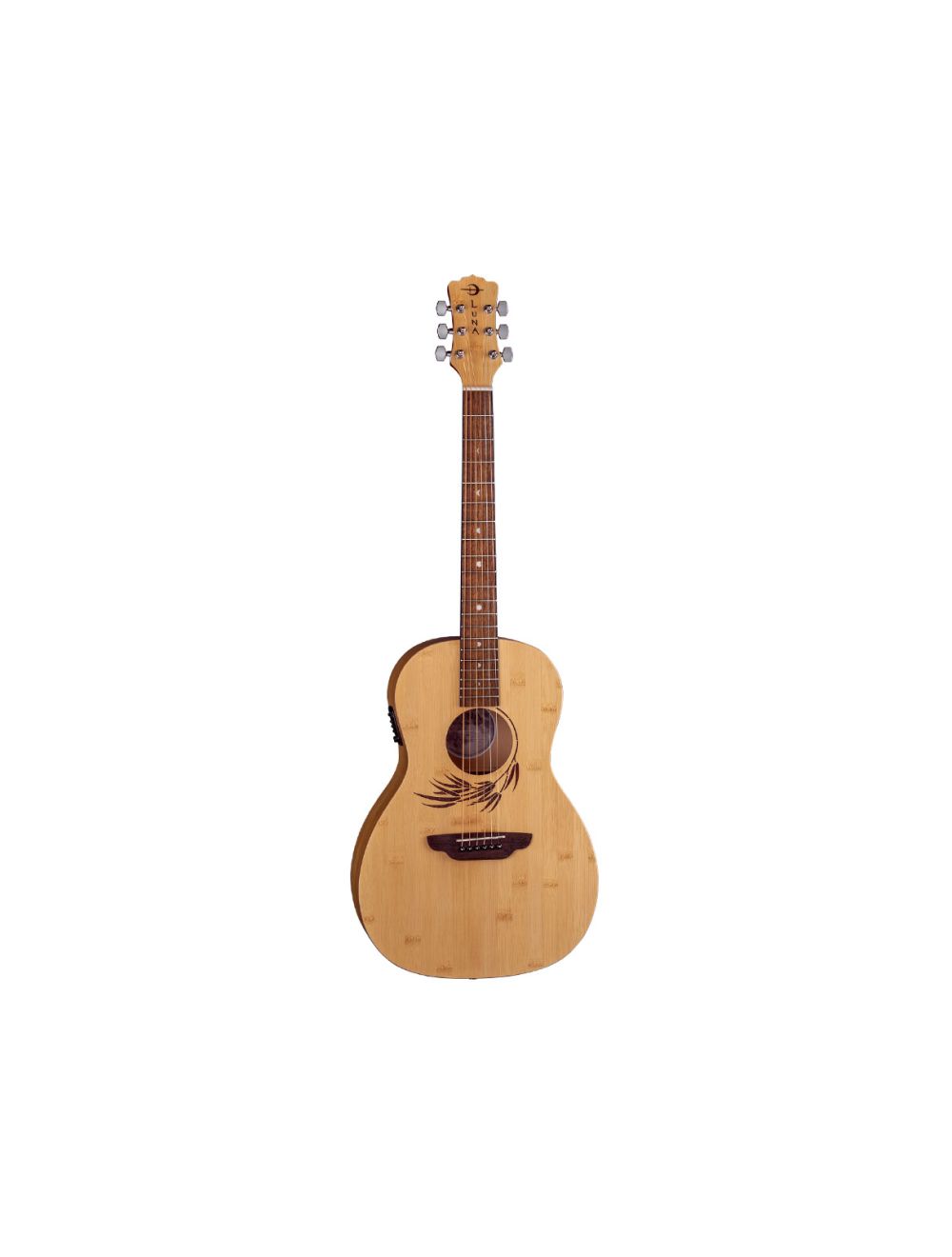 Luna Woodland Bamboo Parlor Acoustic-Electric Guitar