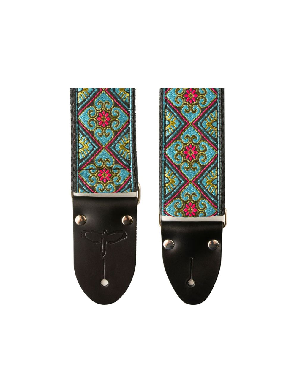 Open Box PRS 2" Retro Deluxe Jacquard Guitar Strap - Teal