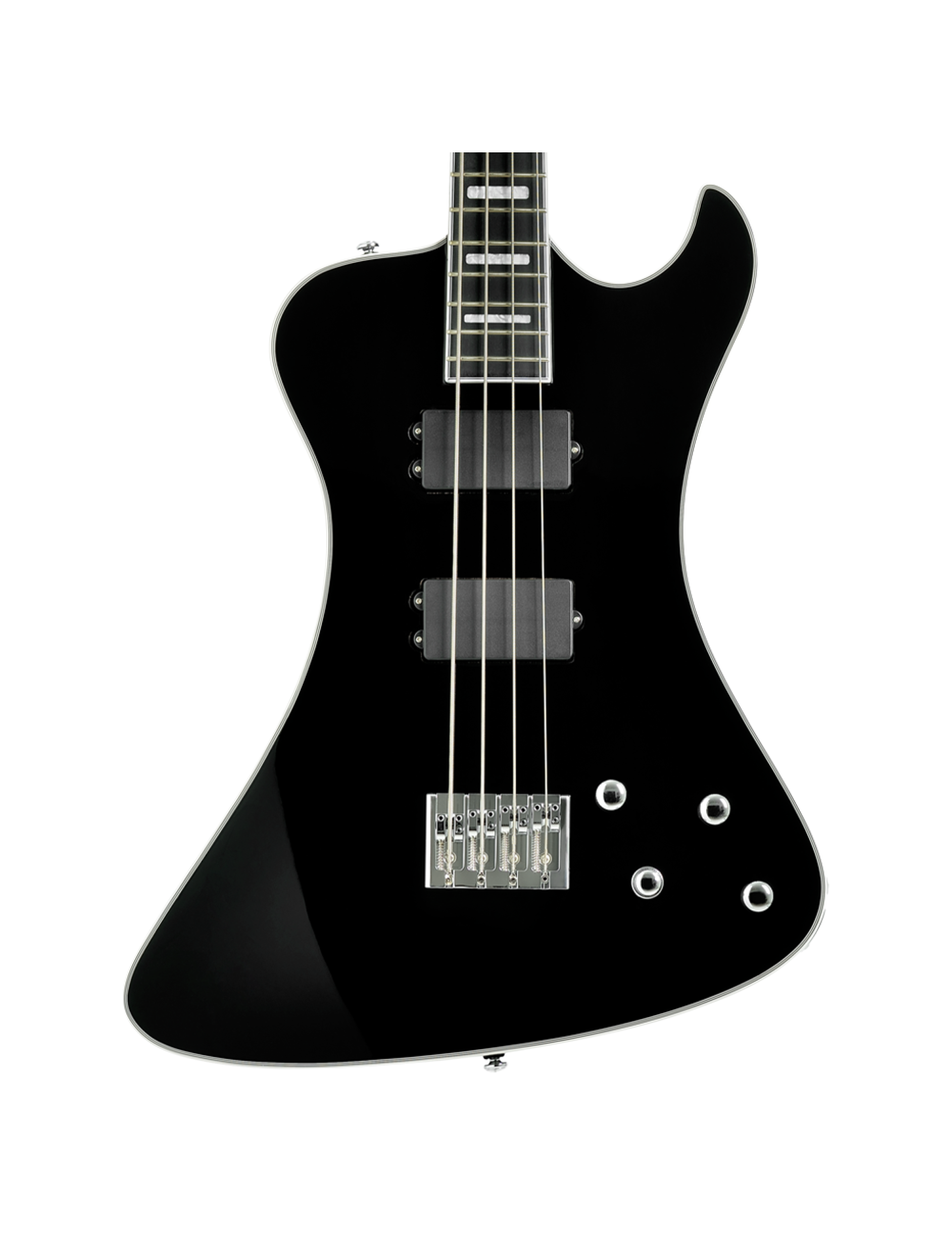 Hagstrom Nekromant 4 Single Cut Bass Guitar - Black Gloss