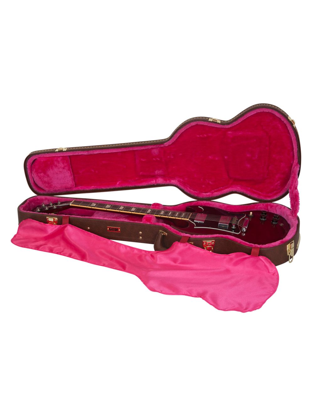 Gator Cases GW-SG-BROWN Gibson SG Guitar Deluxe Wood Case - Brown