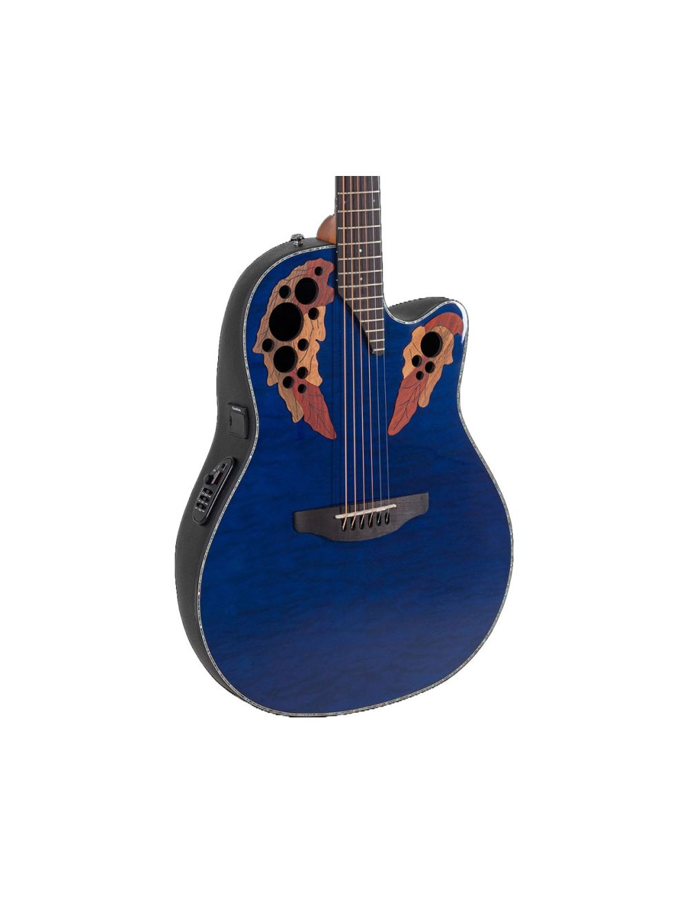 Ovation Celebrity Elite Plus CE44P-8TQ A/E Guitar - Blue Transparent Quilt