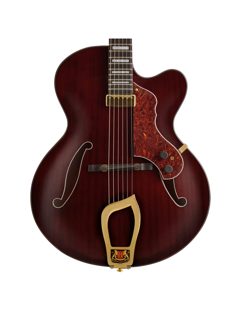 Hagstrom HL 550 Single Cut Hollow Electric Guitar - Natural Mahogany Gloss