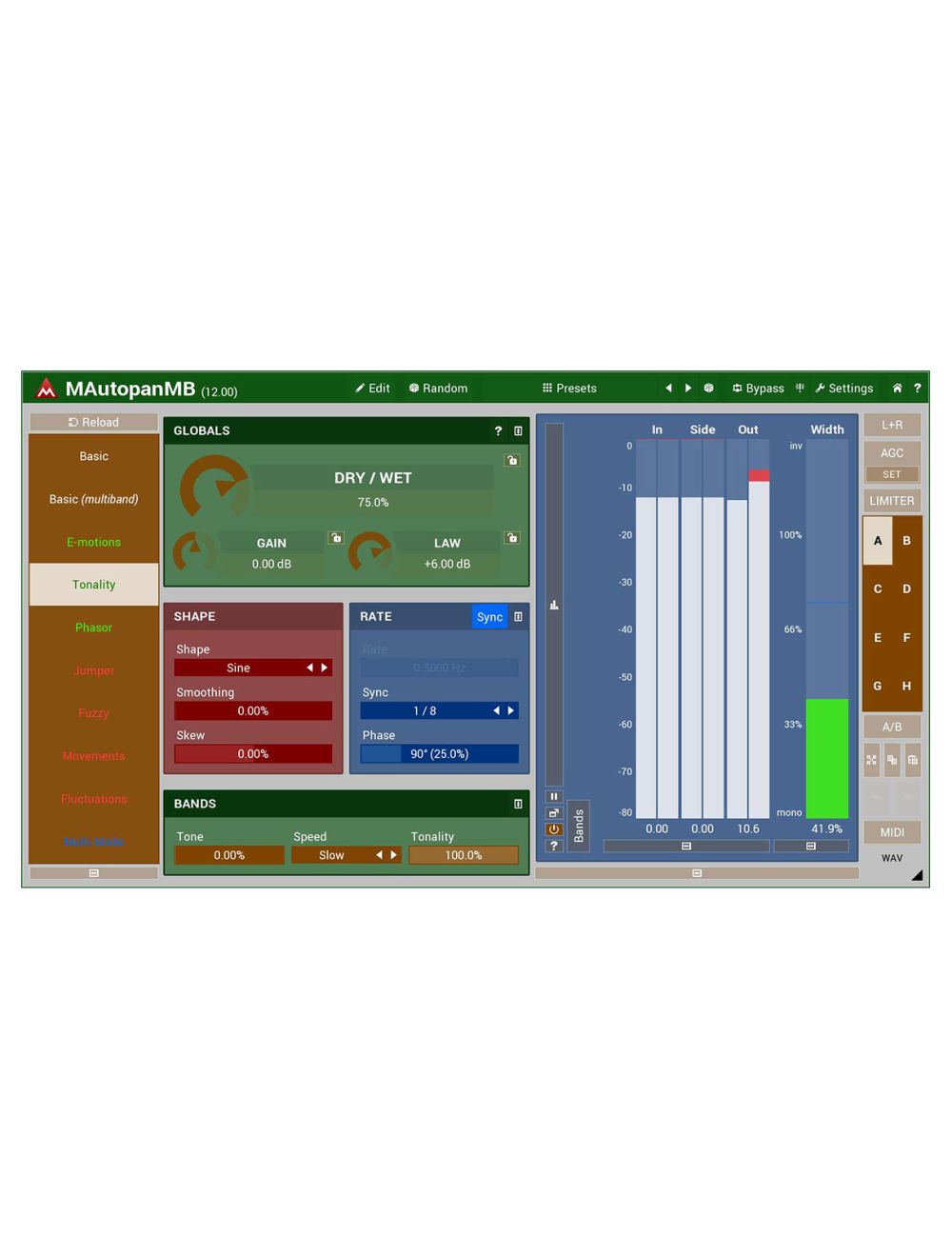 Melda MAutopanMB 6 Bands with Custom Shape