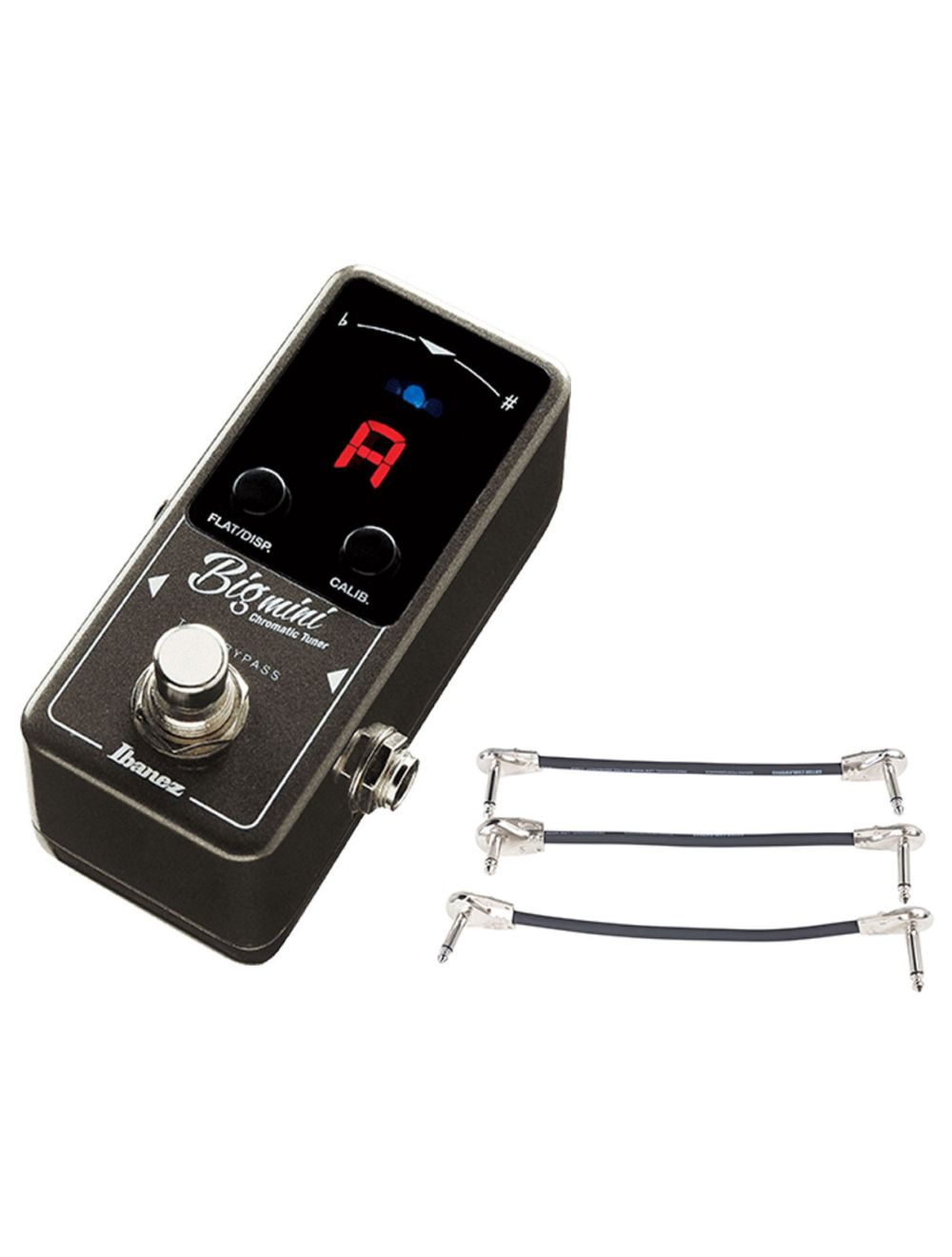 Ibanez Chromatic Mini Tuner Pedal BIGMINI + Gator Patch Cable 3 Pack