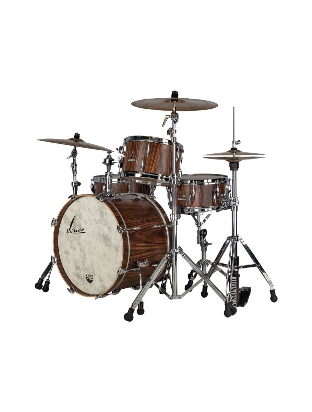 Sonor Vintage Series 3-pc Shell Pack w/22" Kick & Kick Mount - Rosewood Semi-Gloss