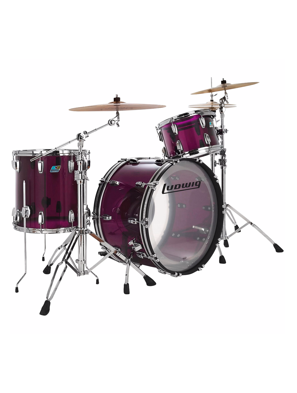 Ludwig Vistalite Pro Beat 3-pc Shell Pack w/24" Kick - Purple