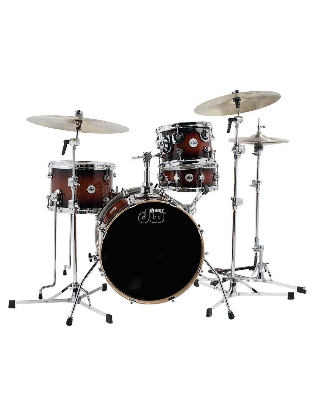 Open Box DW Design Mini Pro 4-Piece Drum Kit w/18" Kick - Tobacco Burst