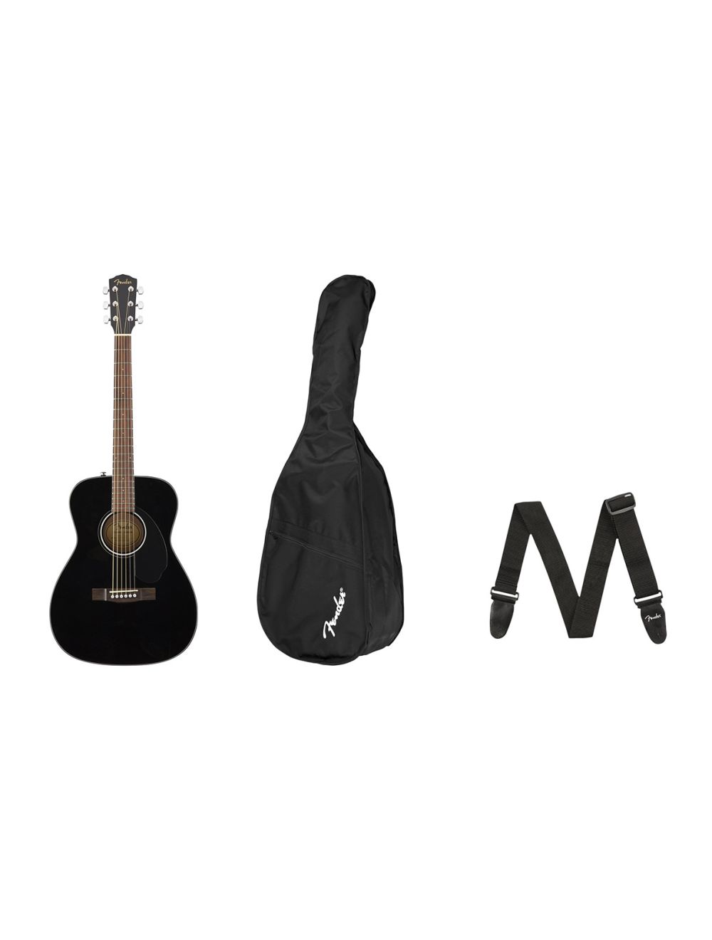 Fender CC-60s Concert Pack V2 Black - Black w/ Walnut Fingerboard