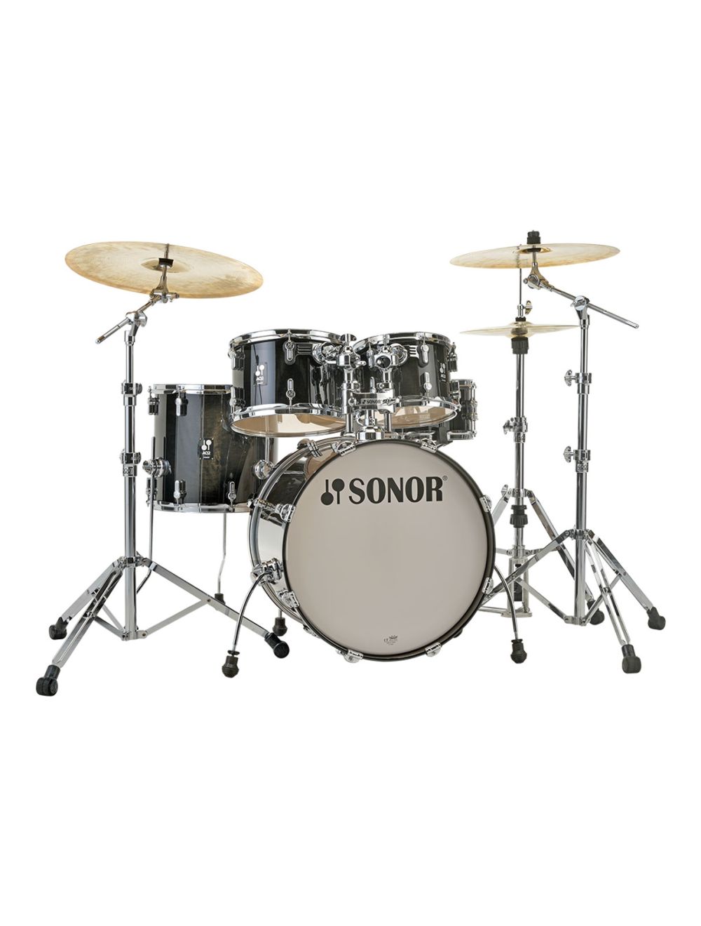 Sonor AQ2 Maple Studio 5-pc Shell Pack w/ 20" Kick - Transparent Black