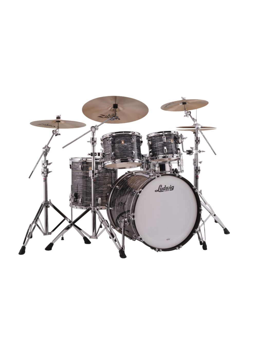Ludwig Classic Maple Mod 4 Piece Shell Pack Vintage Black Oyster