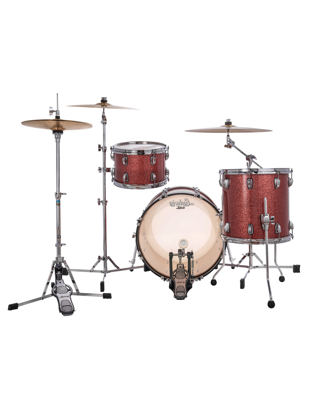 Ludwig Classic Maple Downbeat 3-pc Shell Pack w/20" Kick - Hybrid Copper Sparkle