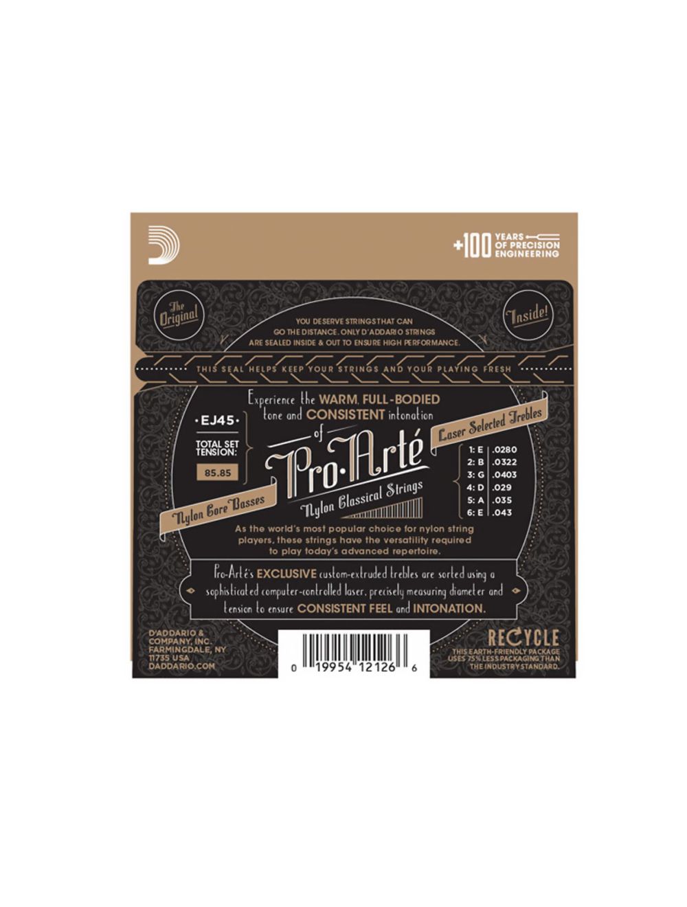 D'Addario EJ45 Normal Tension Pro-Arté Nylon Classical Guitar Strings