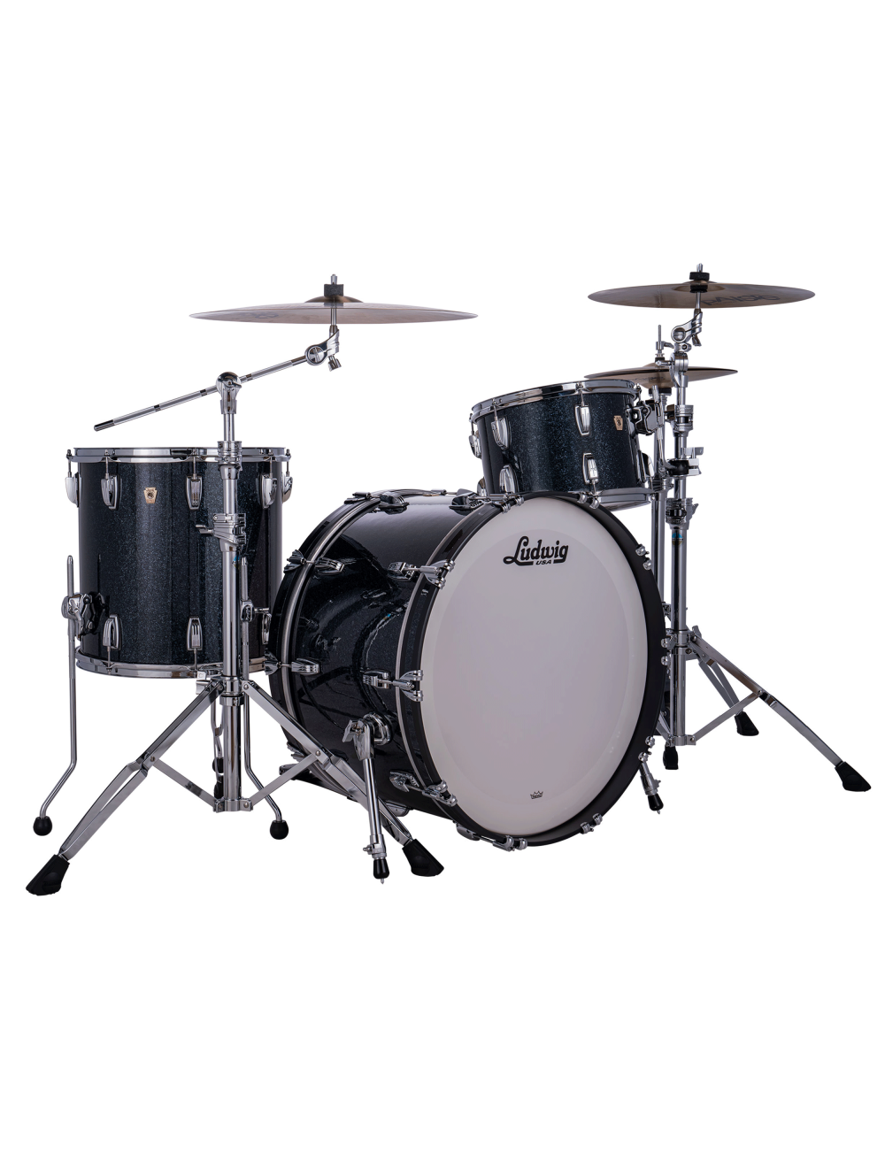 Ludwig Classic Maple Pro Beat 3-pc Shell Pack w/24" Kick - Hybrid Black Sparkle