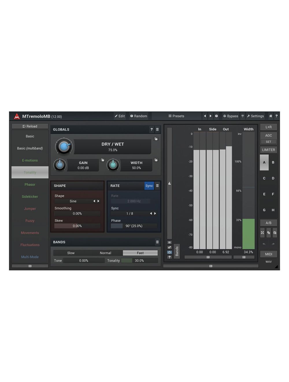 Melda MTremoloMB 6 Bands with Custom Shape