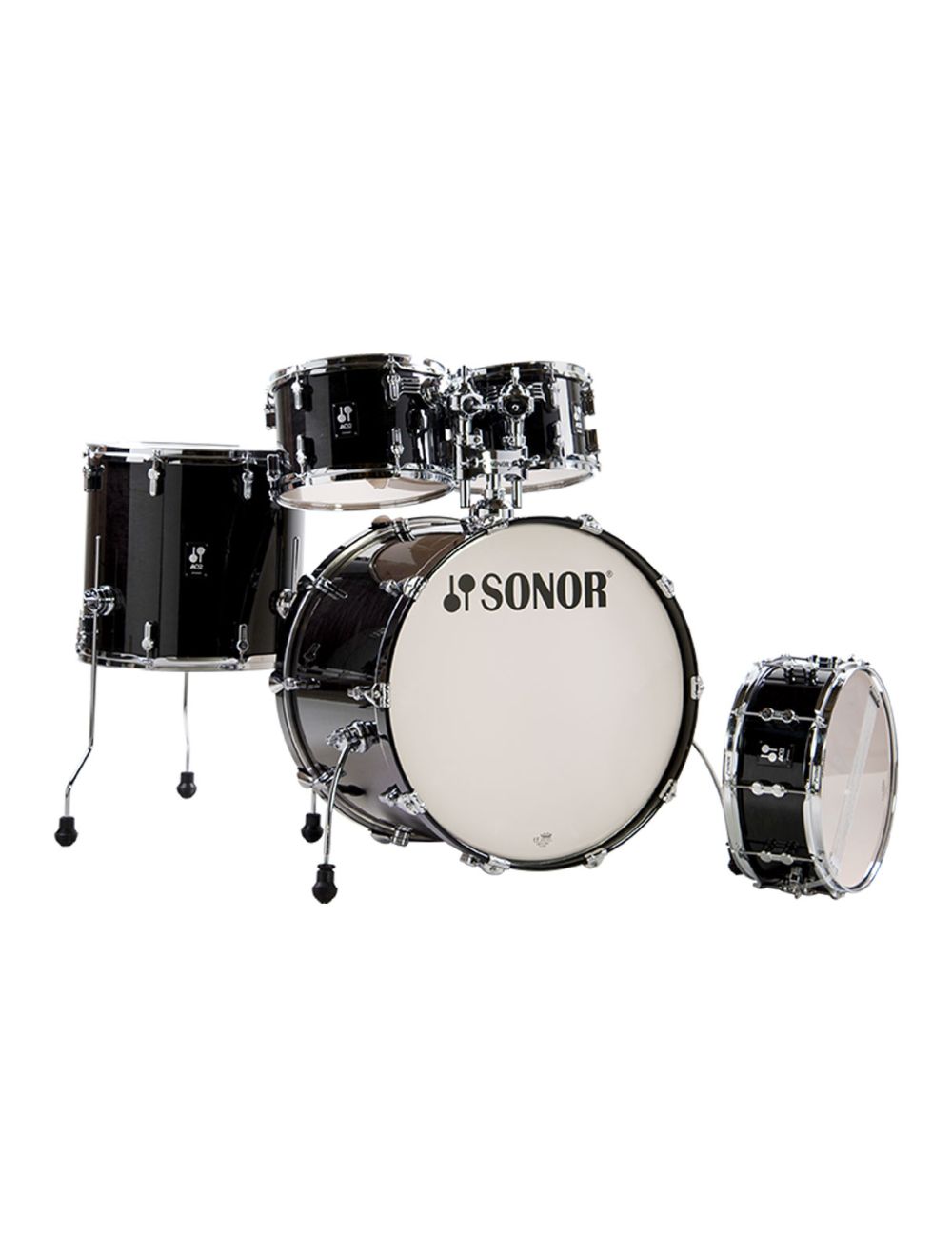 Sonor AQ2 Maple Stage 5-pc Shell Pack w/ 22" Kick - Transparent Black