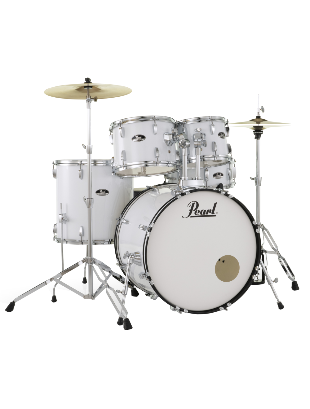 Pearl Roadshow 5-Piece Complete Drum Set w/22"x16" Kick & Cymbals - Pure White