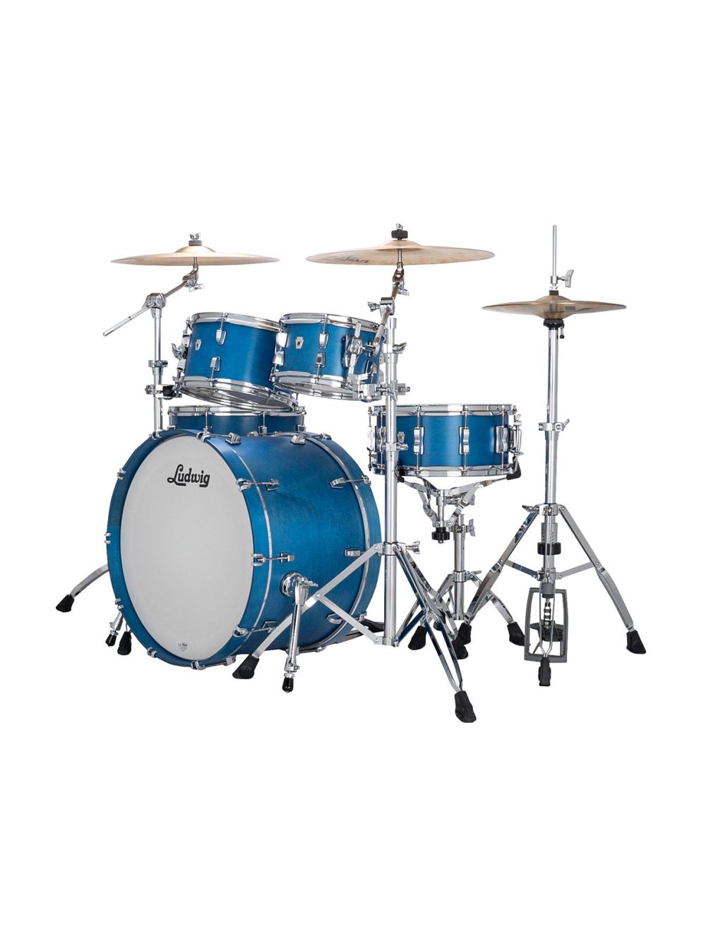 Ludwig Neusonic Rapid Mod 4-pc Shell Pack w/ 22" Kick - Royal Blue Stain