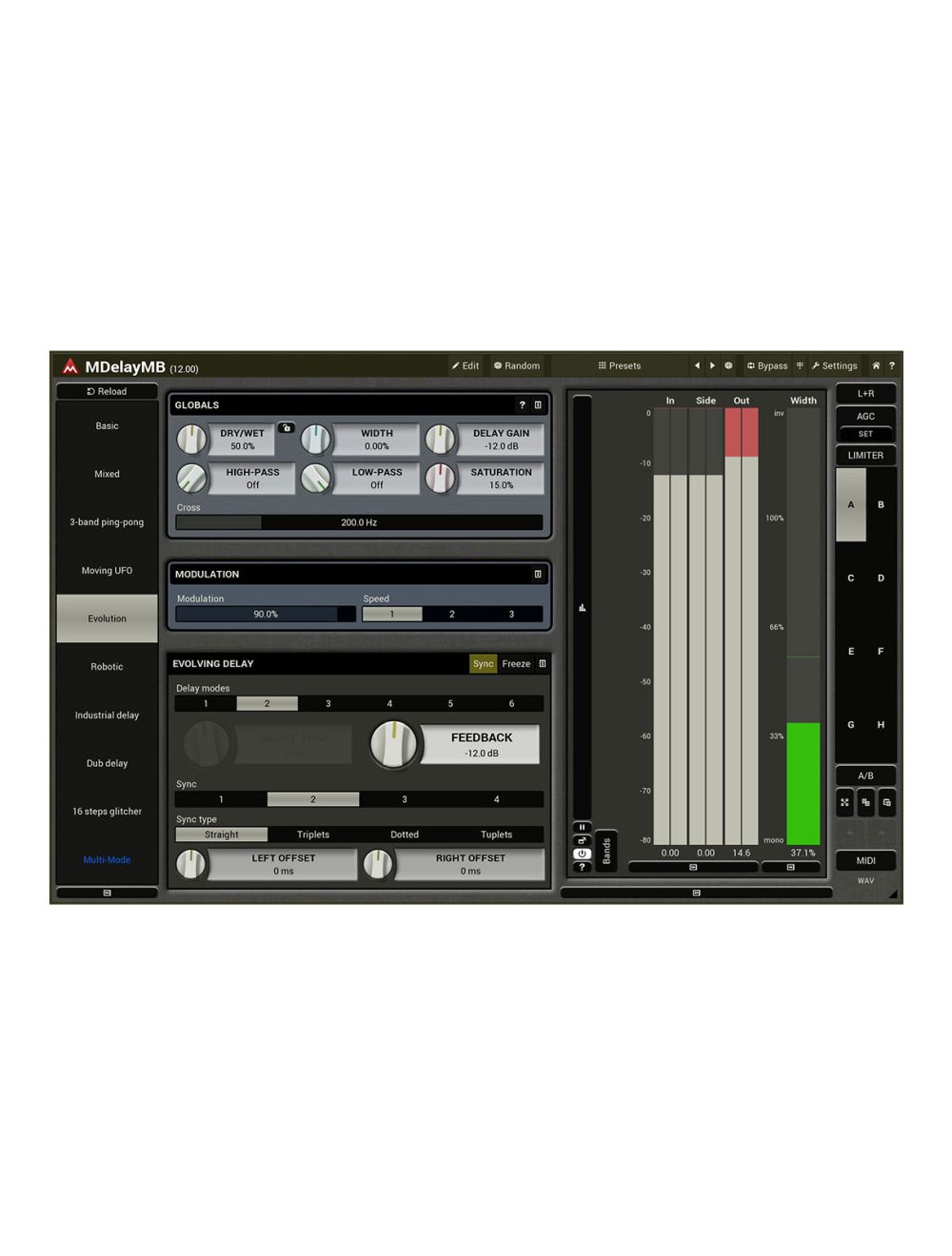 Melda MDelayMB 6 Fully Adjustable Bands