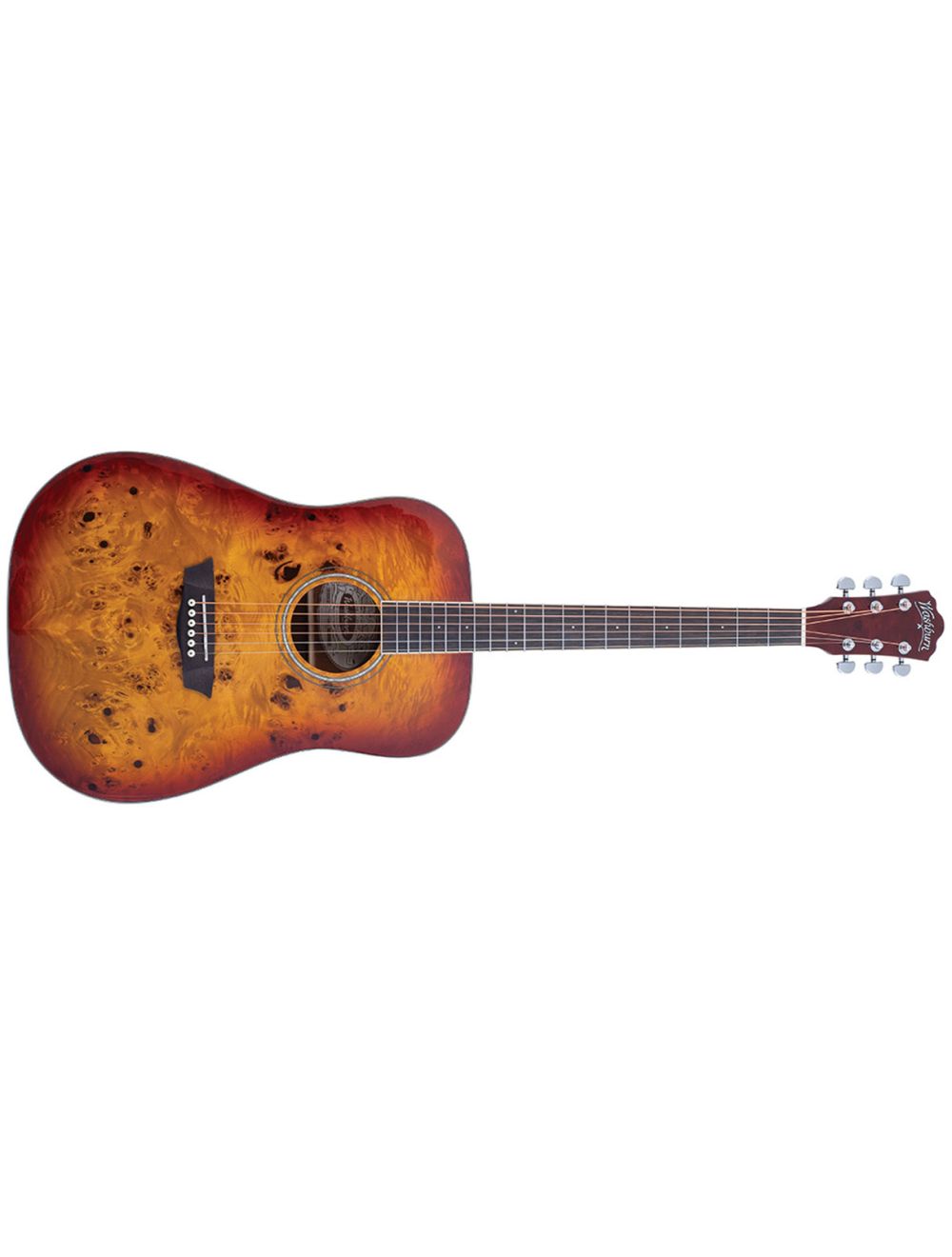 Washburn Deep Forest Burl Dreanought A/E Guitar - Amber Fade
