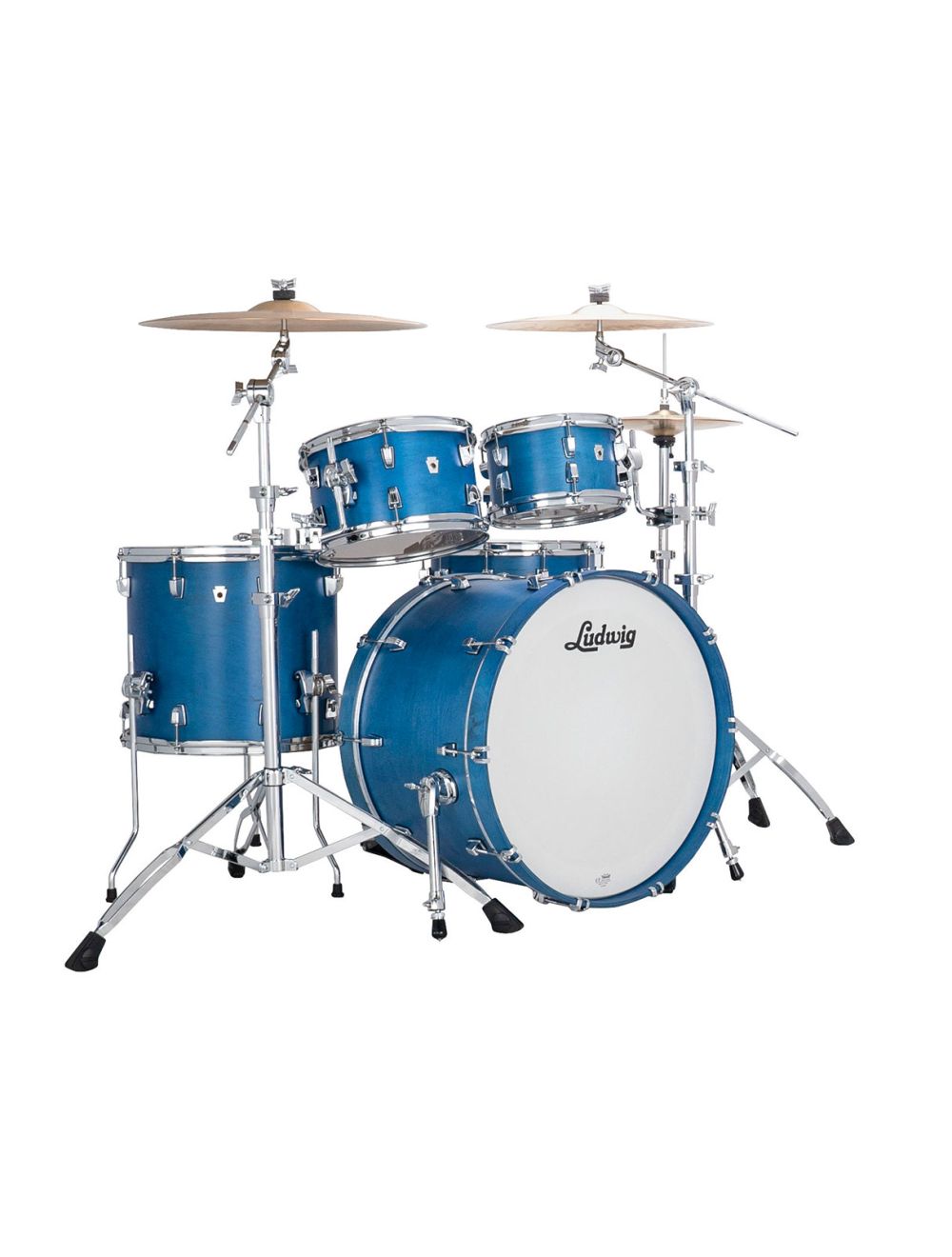 Ludwig Neusonic Rapid Mod 4-pc Shell Pack w/ 22" Kick - Royal Blue Stain