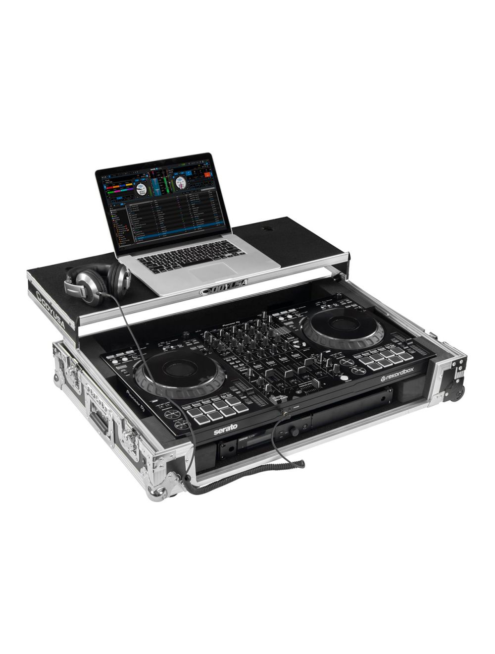 Odyssey FZGSDDJFLX10CW Pioneer DDJ-FLX10 Glide Style Flight Case w/Corner Wheels