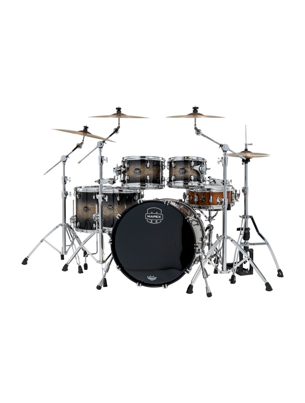 Mapex Saturn VI Studioease 5-Piece Shell Pack w/22" Kick - Black Ink Burst