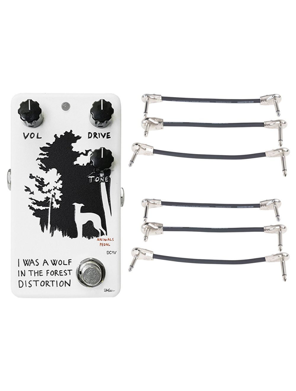 Animals Pedals I Was A Wolf Distortion Pedal V2 + 2x Gator Patch Cable 3 Pack